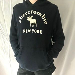Abercrombie | kids muscle navy blue hoodie-size XL